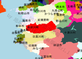 有田川町の位置を示す地図