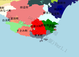 古座川町の位置を示す地図