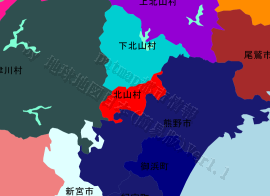 北山村の位置を示す地図