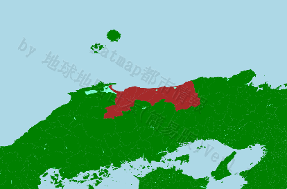 鳥取県の位置を示す地図