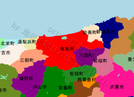 鳥取市の位置を示す地図
