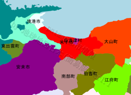 米子市の位置を示す地図