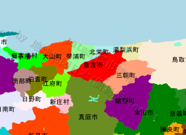 倉吉市の位置を示す地図