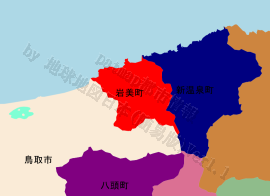 岩美町の位置を示す地図