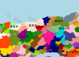八頭町の位置を示す地図
