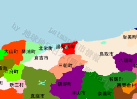 湯梨浜町の位置を示す地図