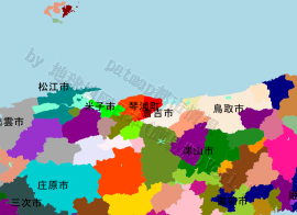 琴浦町の位置を示す地図