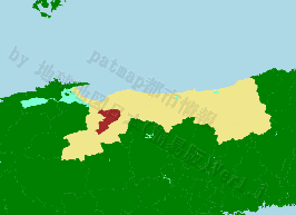 伯耆町の位置を示す地図
