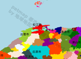 松江市の位置を示す地図