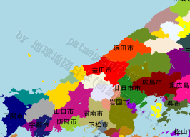 益田市の位置を示す地図