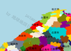 大田市の位置を示す地図