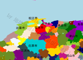 安来市の位置を示す地図