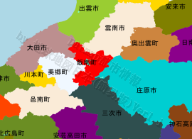 飯南町の位置を示す地図