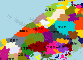 邑南町の位置を示す地図