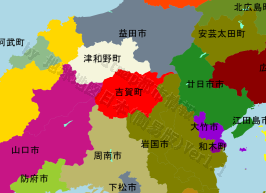 吉賀町の位置を示す地図