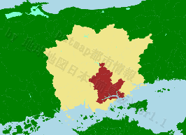 岡山市の位置を示す地図