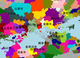 笠岡市の位置を示す地図
