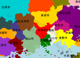 井原市の位置を示す地図
