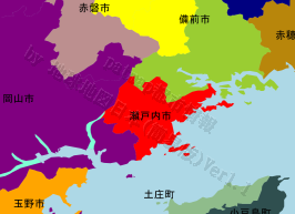 瀬戸内市の位置を示す地図