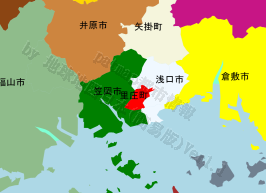里庄町の位置を示す地図