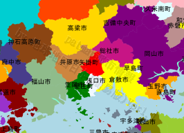 矢掛町の位置を示す地図