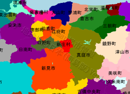 新庄村の位置を示す地図
