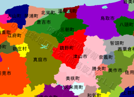 鏡野町の位置を示す地図