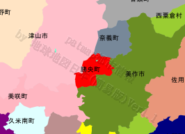 勝央町の位置を示す地図
