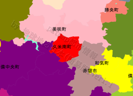 久米南町の位置を示す地図