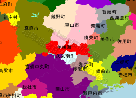 美咲町の位置を示す地図