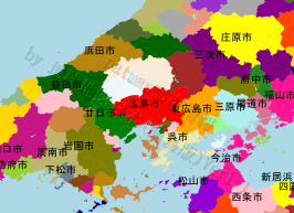 広島市の位置を示す地図