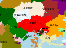 広島市の位置を示す地図