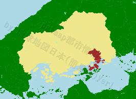 尾道市の位置を示す地図
