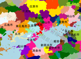 尾道市の位置を示す地図
