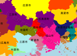 府中市の位置を示す地図