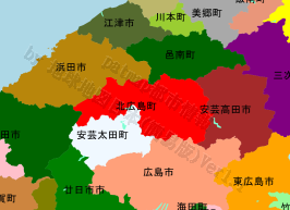 北広島町の位置を示す地図