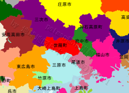 世羅町の位置を示す地図