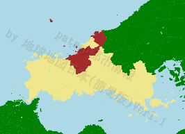 萩市の位置を示す地図