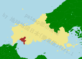 山陽小野田市の位置を示す地図