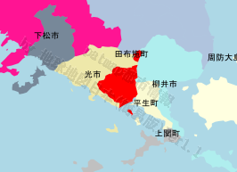 田布施町の位置を示す地図