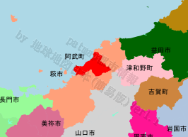 阿武町の位置を示す地図