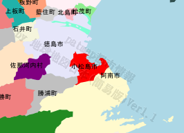 小松島市の位置を示す地図