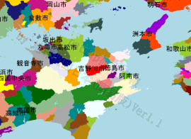 吉野川市の位置を示す地図