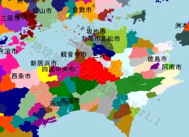 三好市の位置を示す地図