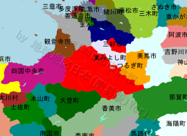 三好市の位置を示す地図