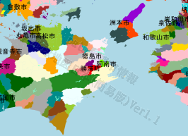 勝浦町の位置を示す地図