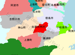 佐那河内村の位置を示す地図