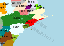 美波町の位置を示す地図