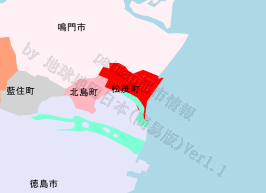 松茂町の位置を示す地図