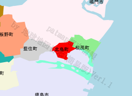 北島町の位置を示す地図